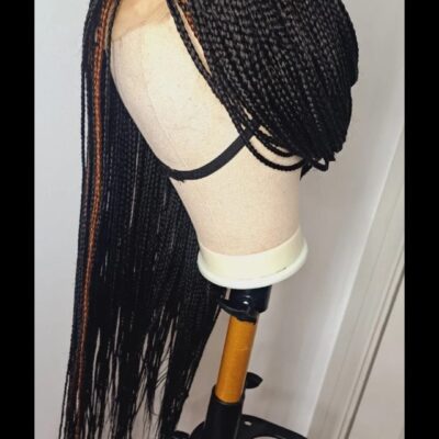 Neatly braided realistic knotless braids wig