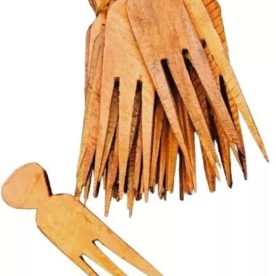 2X African 3-Tail Afro Detangling Parting Cutting Comb ILARUN – Wooden Comb